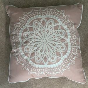Embroidered throw pillow